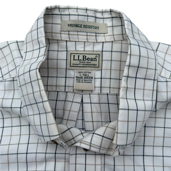 L.L. Bean Other - L.L. Bean men’s size large tall 100% cotton full front button collar dress shirt
